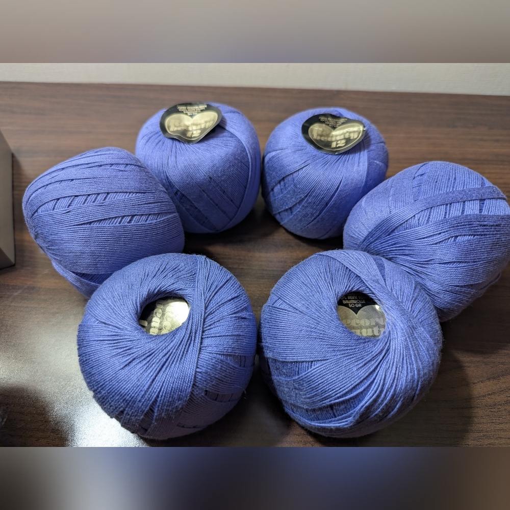Vintage Yarn Beauty No. 12 from Record Mercerized Cotton 6 Spools x 50g Purple